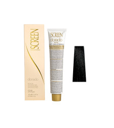 Крем-краска для волос перманентная с 24-каратным золотом SCREEN Dorado 1N (1.0) Black, 100 ml