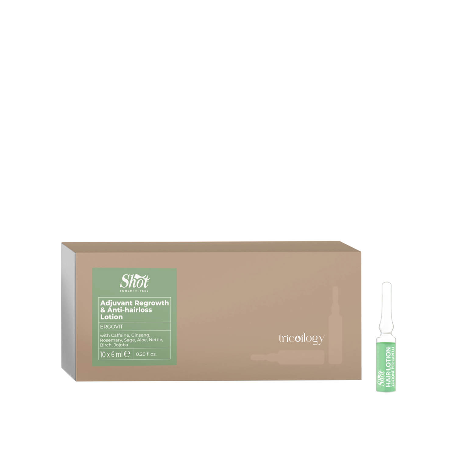 Ампули проти випадіння волосся Shot Ergovit Adjuvant Regrowth & Anti-hairloss Lotion, 10 x 6 ml