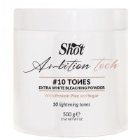 Екстрабілий знебарвлювальний порошок для волосся на 10 ТОНІВ SHOT Extra White Bleaching Color