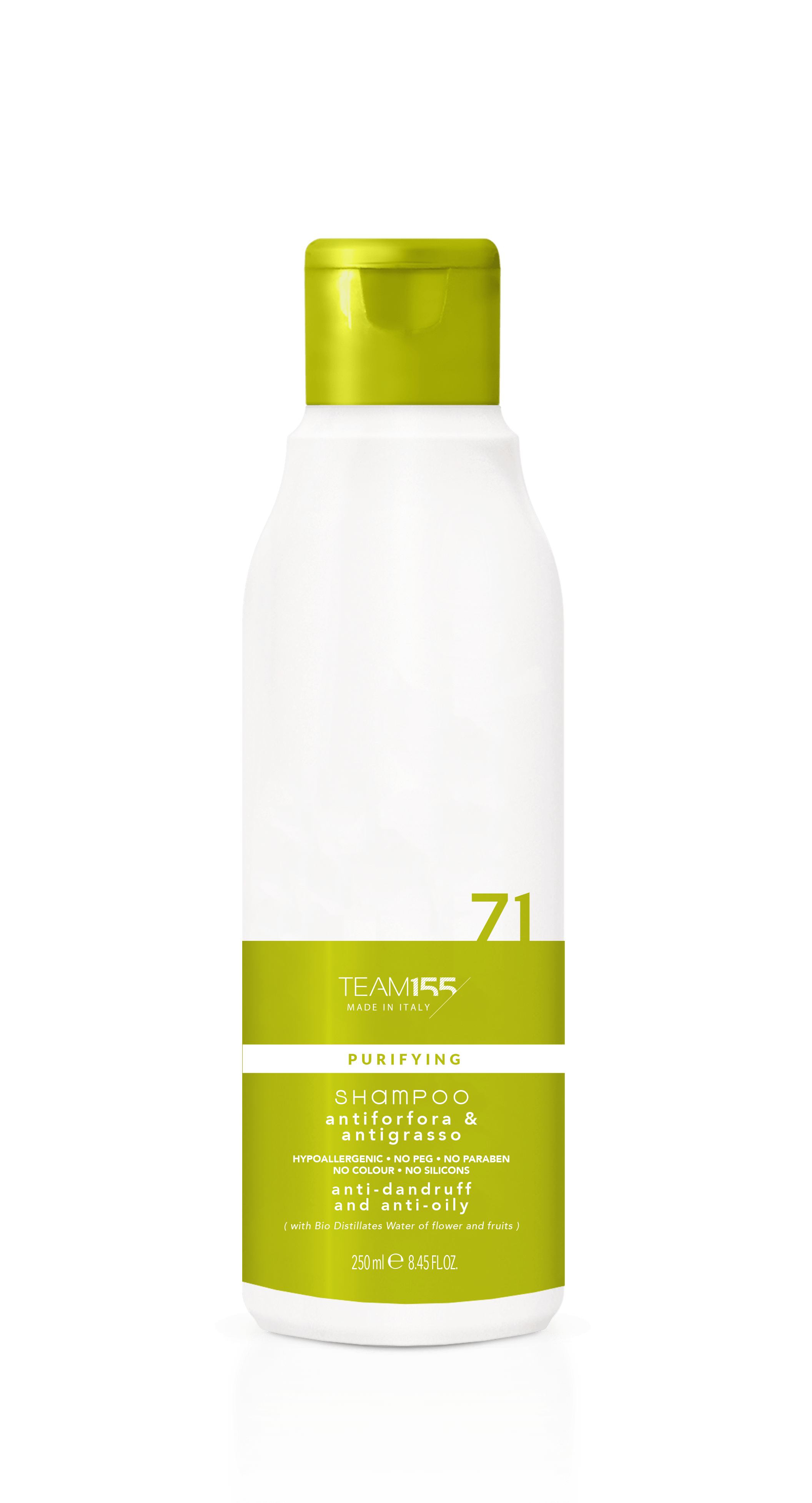 Шампунь проти лупи та для жирної шкіри голови Team 155 Puryfing Shampoo Anti-Dandruff & Anti-Oily 71, 250 ml