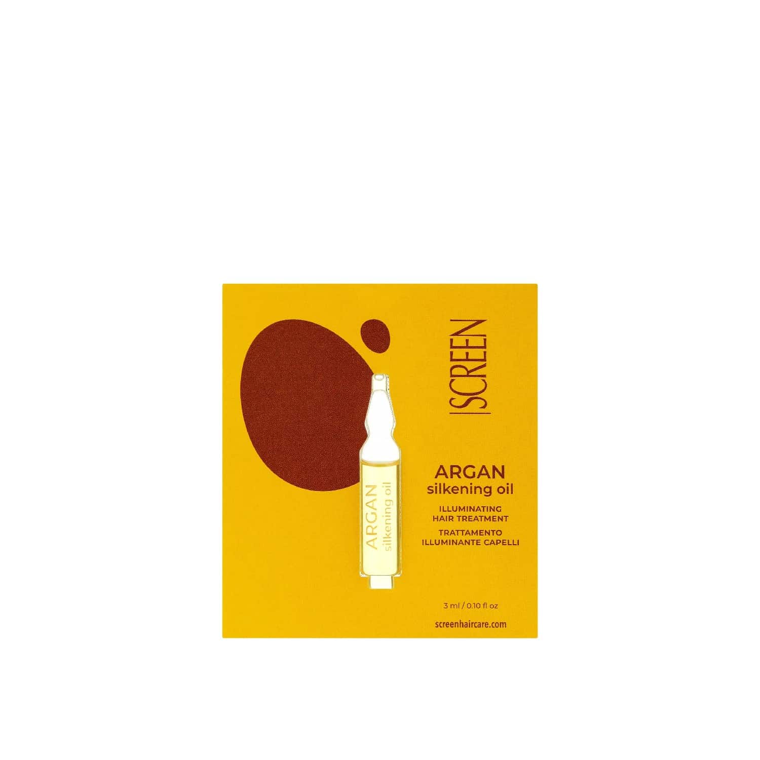 Аргановое масло для блеска волос SCREEN Argan Silkening Oil Card Mini, 3 ml - 1