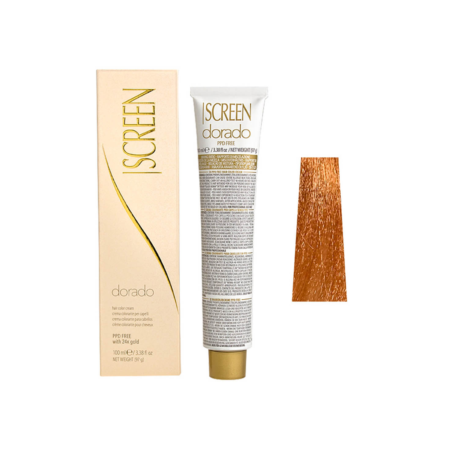 Крем-краска для волос перманентная с 24-каратным золотом SCREEN Dorado 0.42 Orange Sunstone, 100 ml - 1