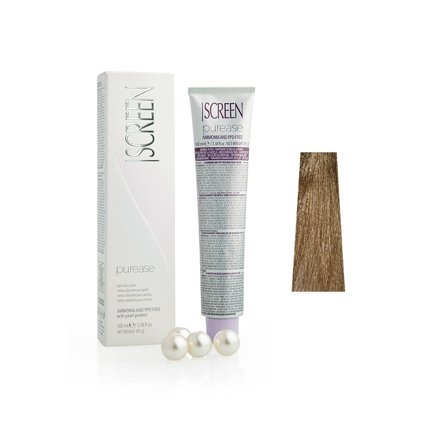 Крем-краска без аммиака с протеинами жемчуга SCREEN Purease 9C (9.1) Ash Extra Light Вlonde, 100 ml - 1