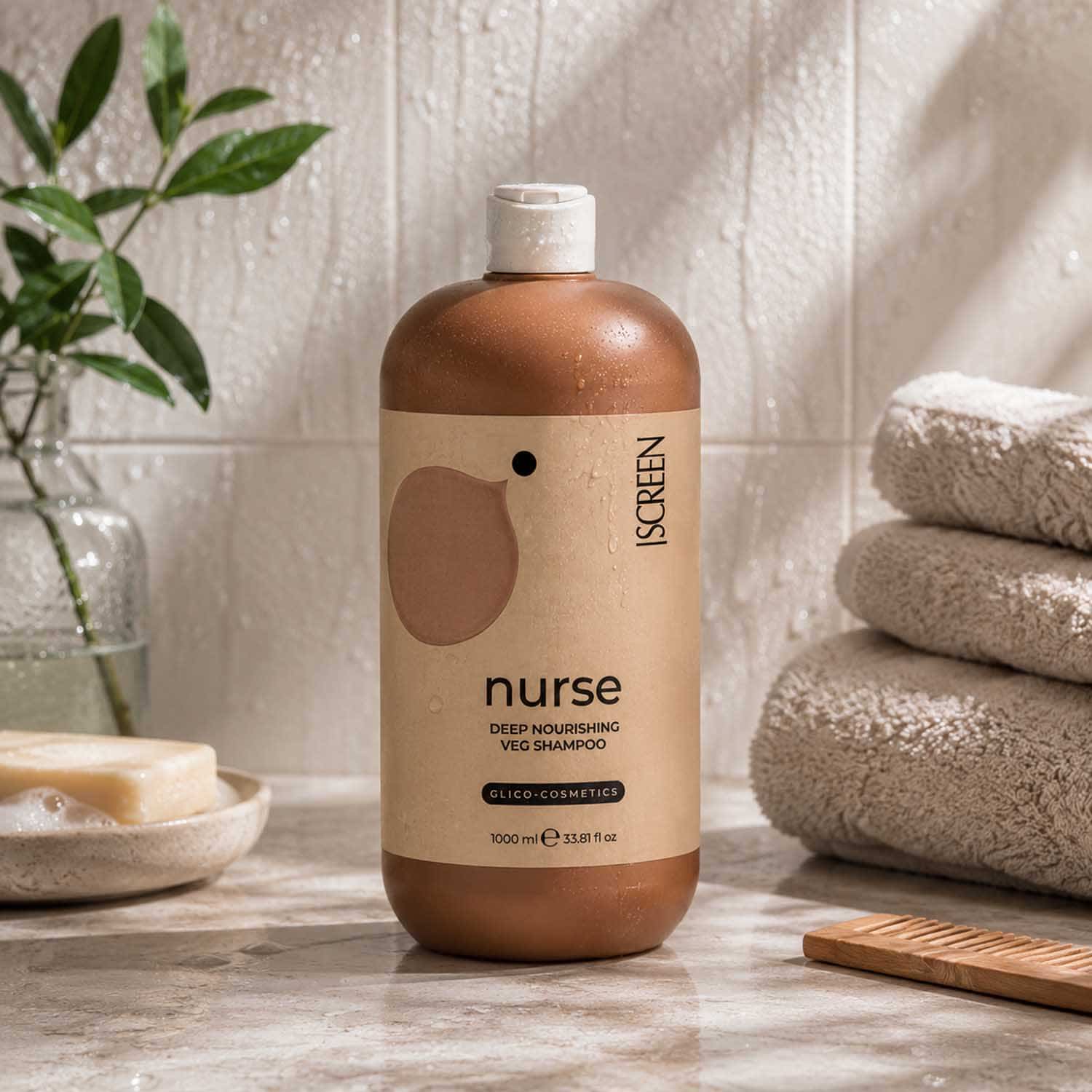 Шампунь для сухих и обезвоженных волос SCREEN Purest Nurse Nourishing Veg Shampoo, 1000 мл - 2