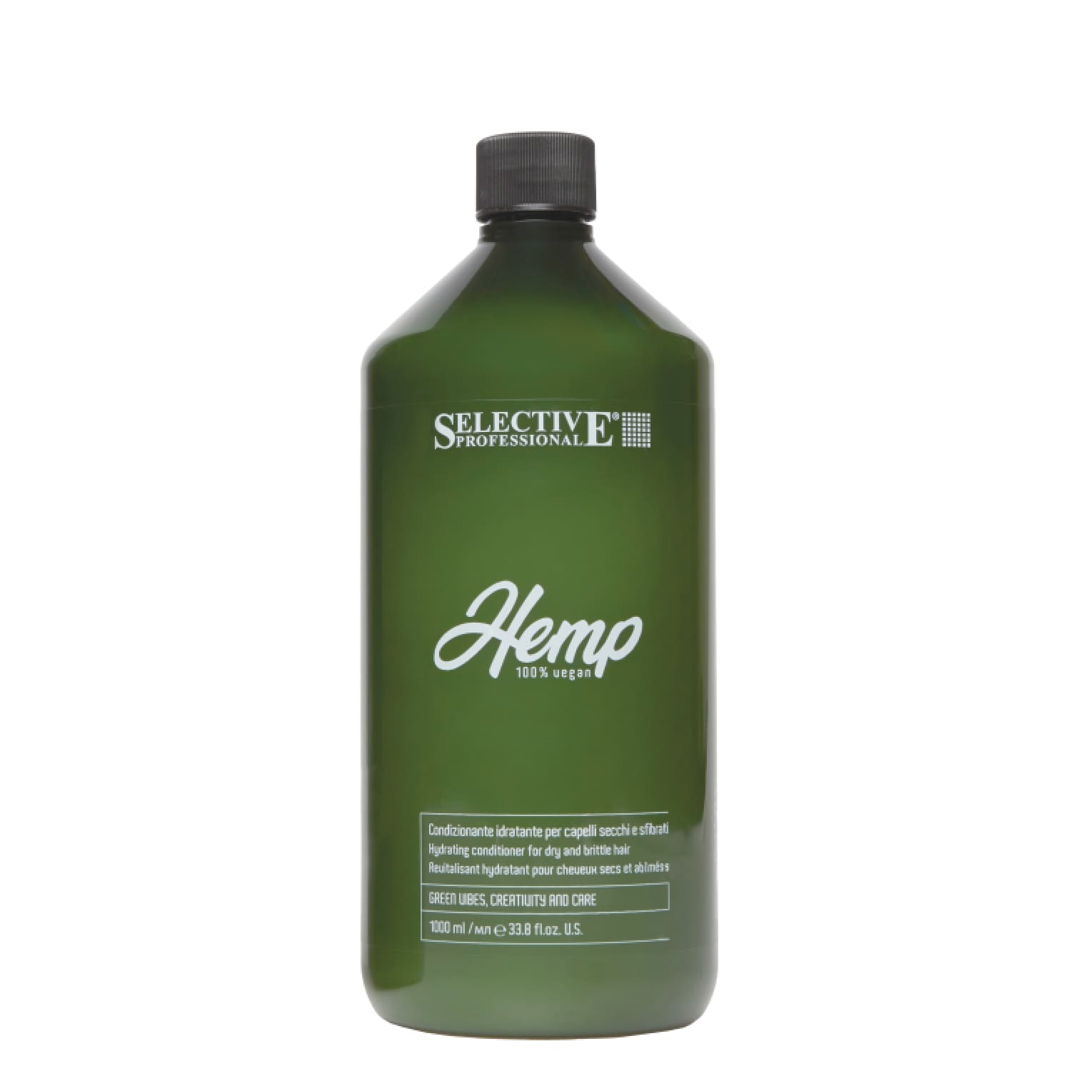 Зволожувальний кондиціонер для сухого та пошкодженого волосся Selective Professional Hemp Conditioner, 1000 мл - 1
