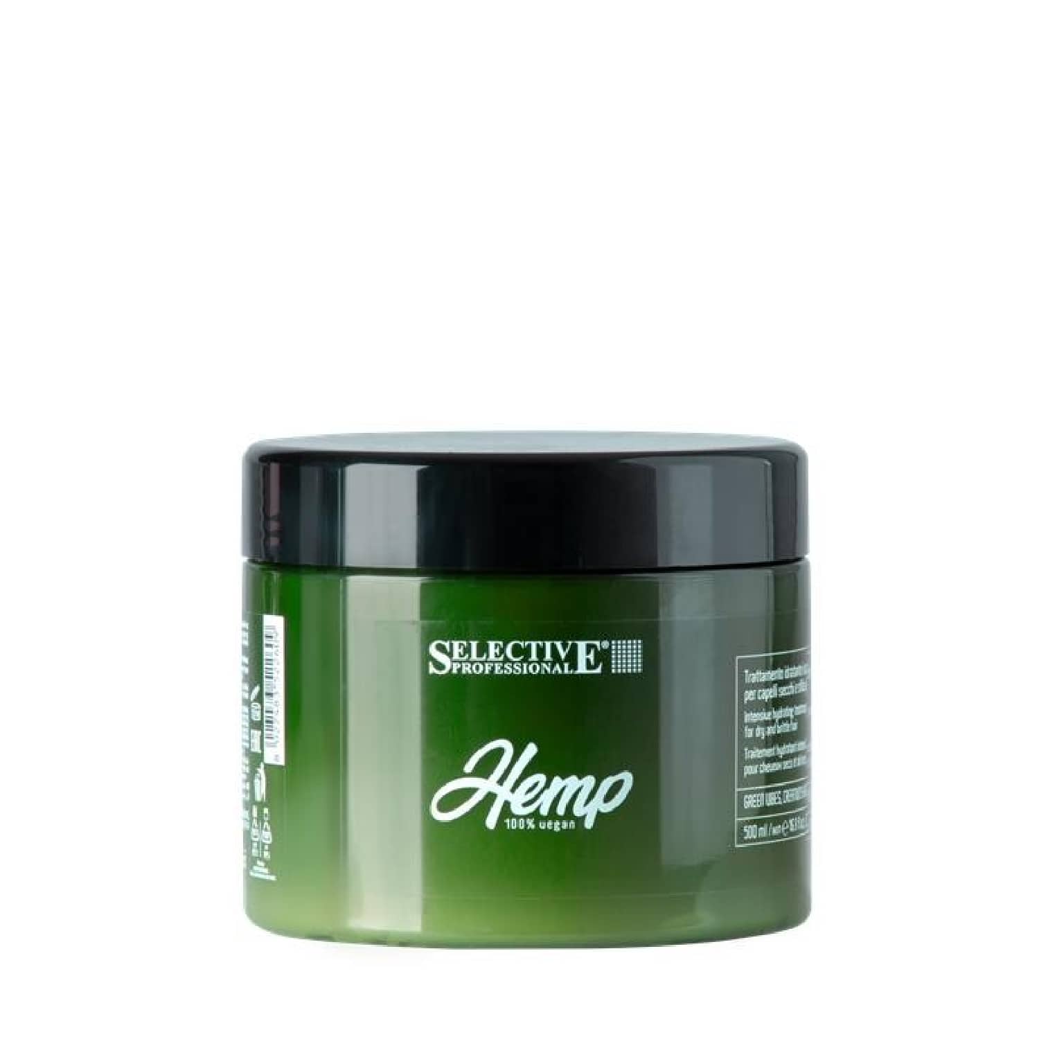 Інтенсивна зволожувальна маска для сухого та пошкодженого волосся Selective Professional Hemp Mask, 500 мл - 1