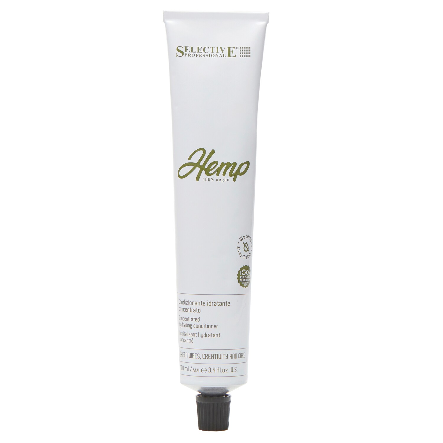 Концентрований зволожувальний кондиціонер для волосся Selective Professional Hemp Waterless Conditioner, 100 мл - 1