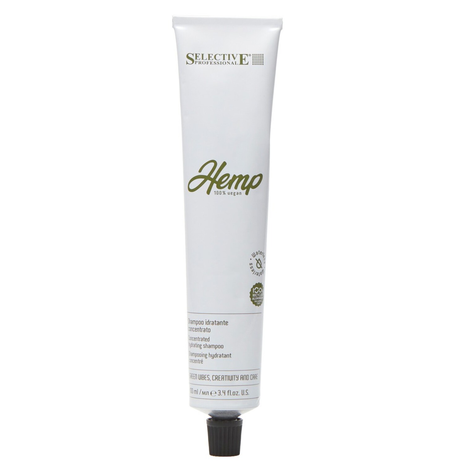 Концентрований зволожувальний шампунь для волосся Selective Professional Hemp Waterless Shampoo, 100 мл - 1