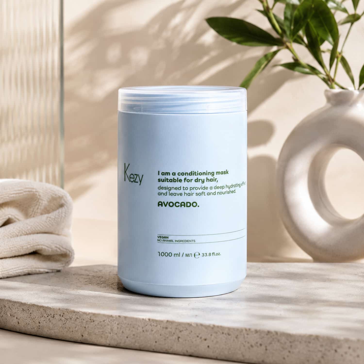 Кондиціонуюча ліпідна маска для сухого волосся Kezy Avocado Mask, 1000 мл - 2