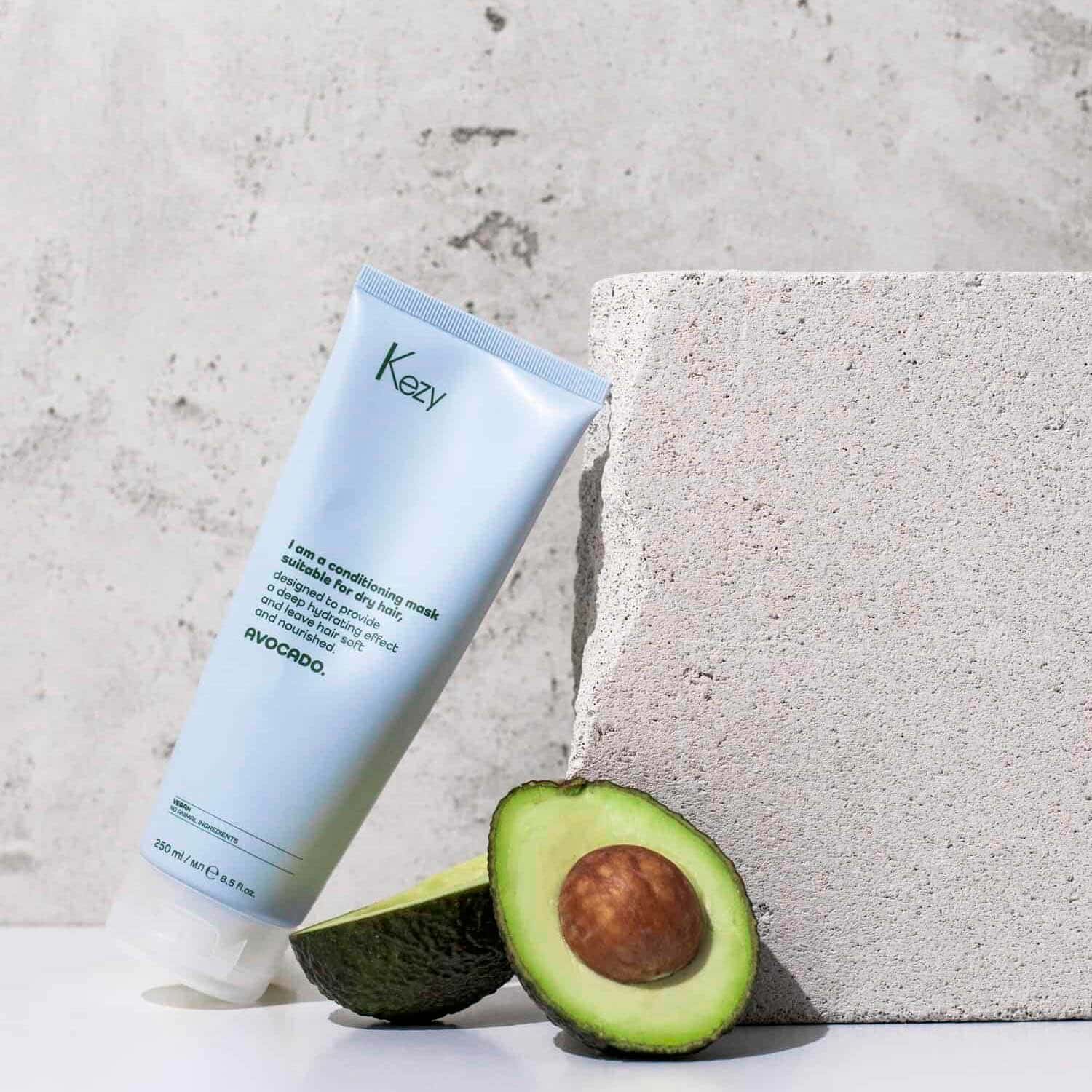 Кондиціонуюча ліпідна маска для сухого волосся Kezy Avocado Mask, 250 ml - 2
