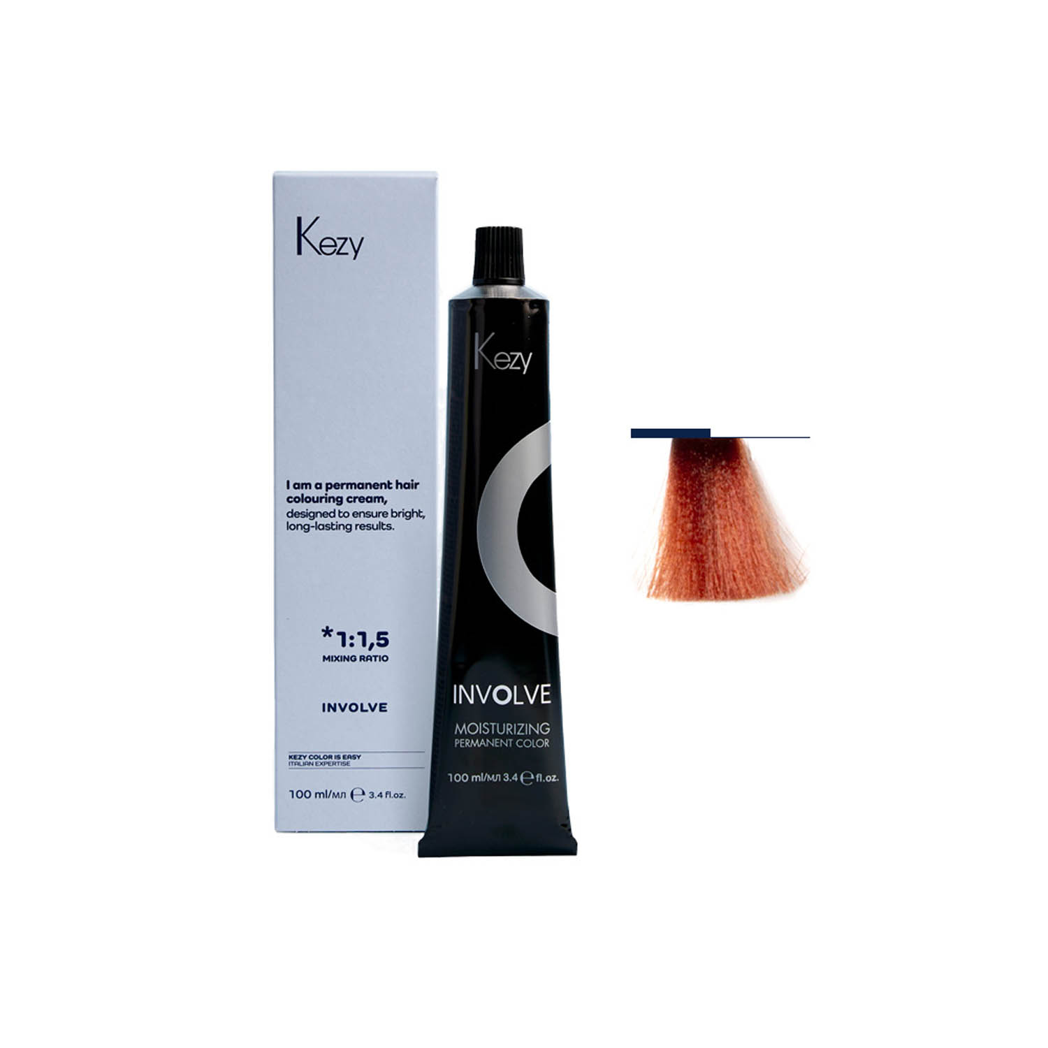 Крем-фарба для волосся Kezy Involve color 6.40 Copper Dark Blond, 100 ml - 1