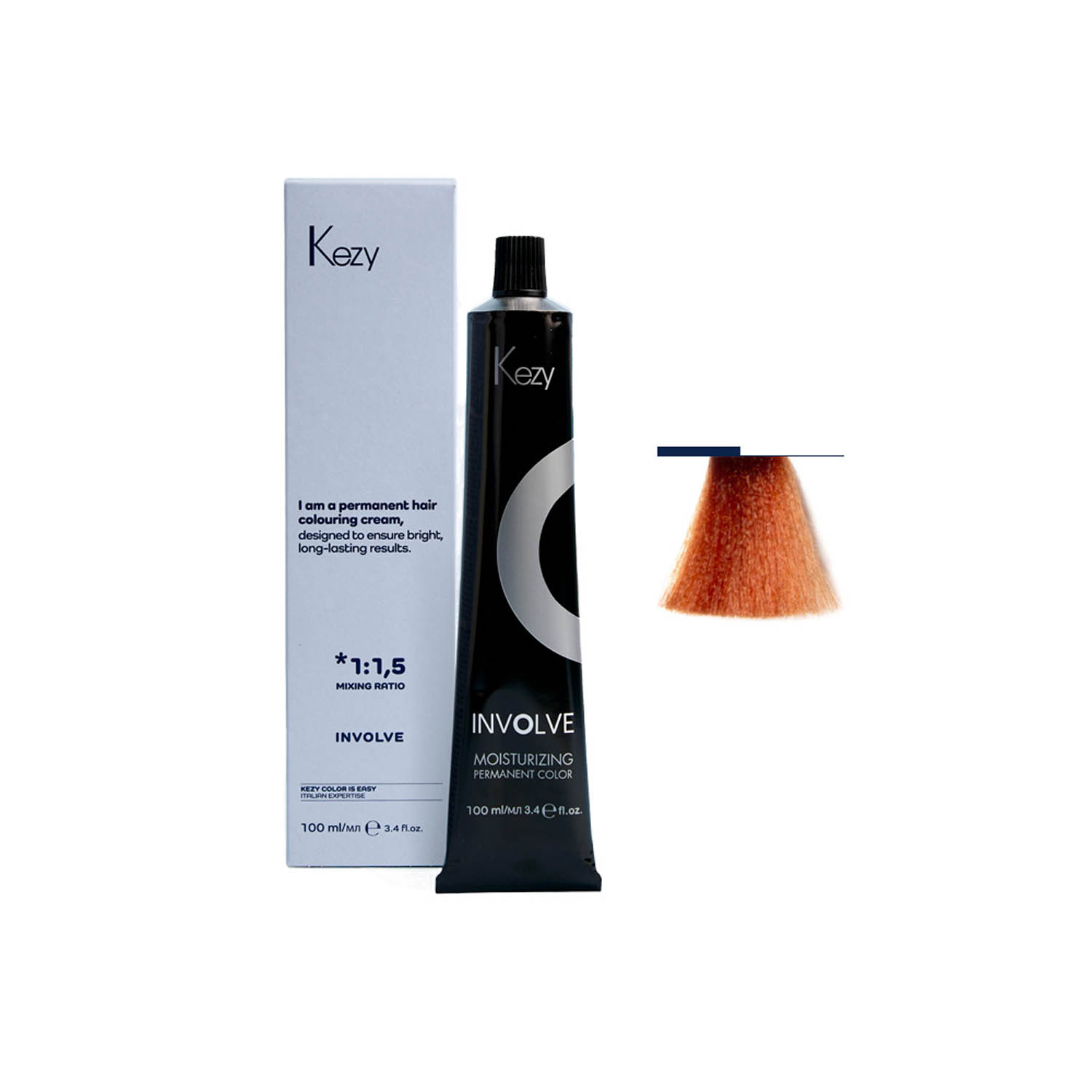 Крем-фарба для волосся Kezy Involve color 7.40 Copper Blond, 100 ml - 1
