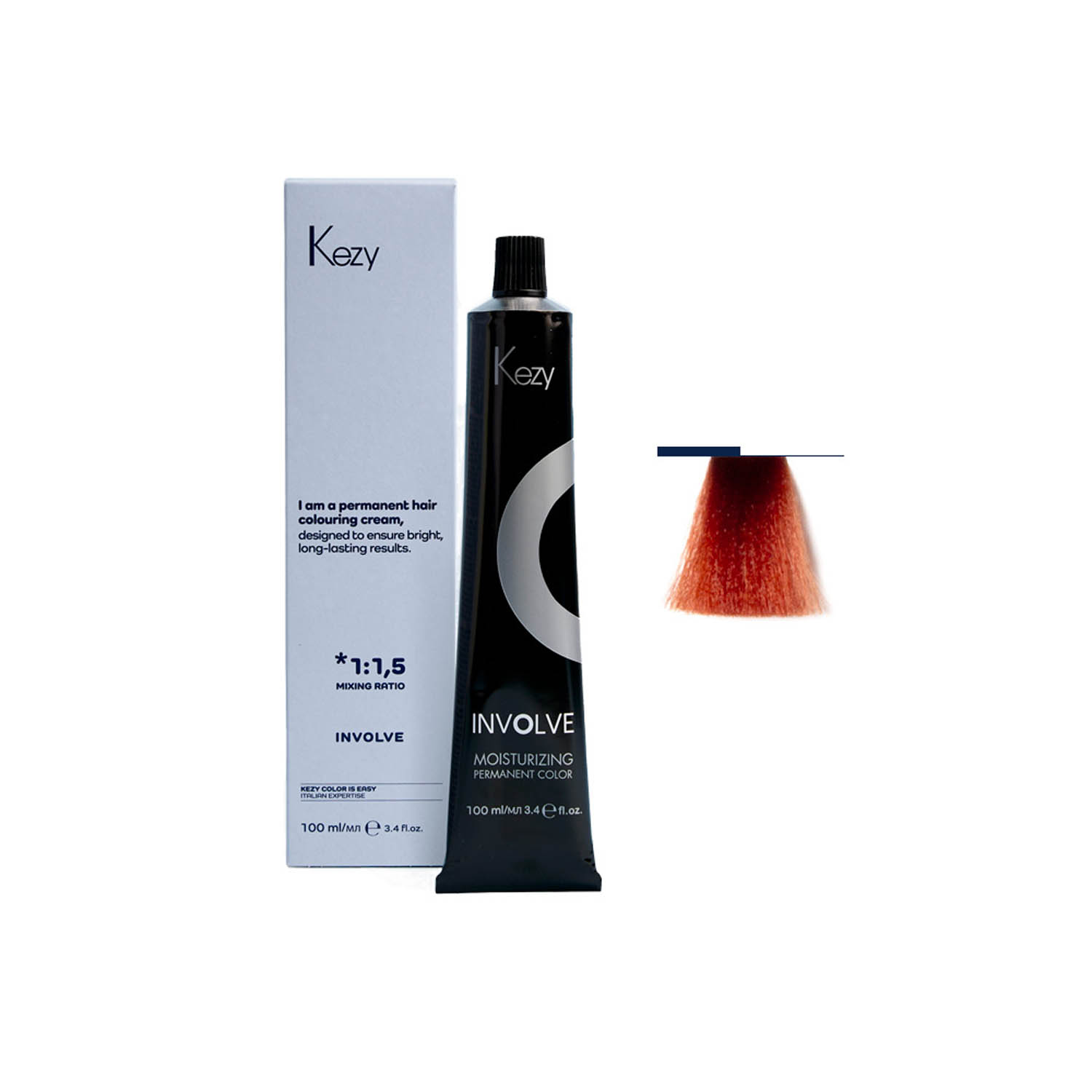 Крем-фарба для волосся Kezy Involve color 8.44 Intense Copper Light Blond, 100 ml - 1