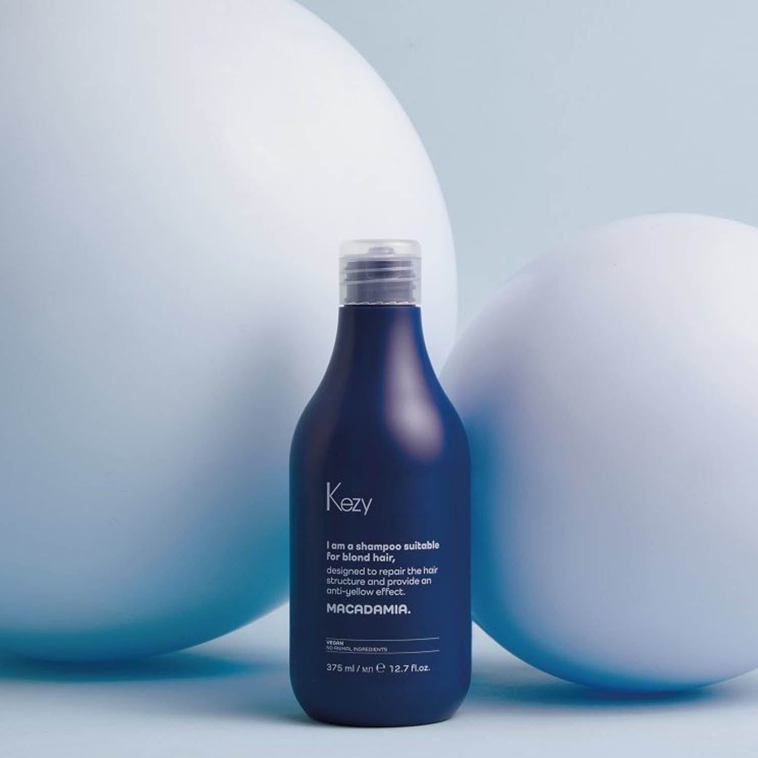 Шампунь проти жовтизни для світлого волосся Kezy Macadamia Anti -Yellow Shampoo, 375 ml - 3