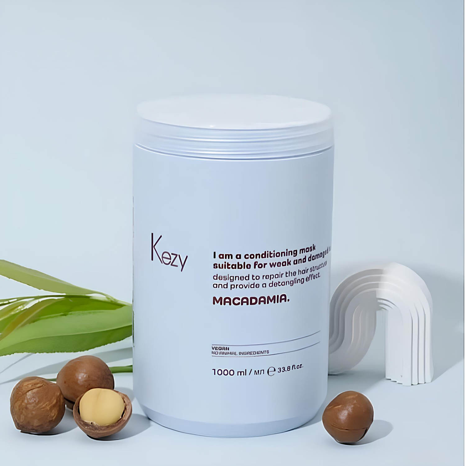 Ліпідна маска для ослабленого та пошкодженого волосся Kezy Macadamia Mask, 1000 ml - 3