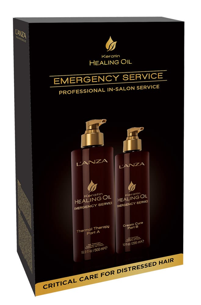 Набір для процедури відновлення волосся LʼANZA Keratin Healing Oil Emergency Service Backbar Kit - 1