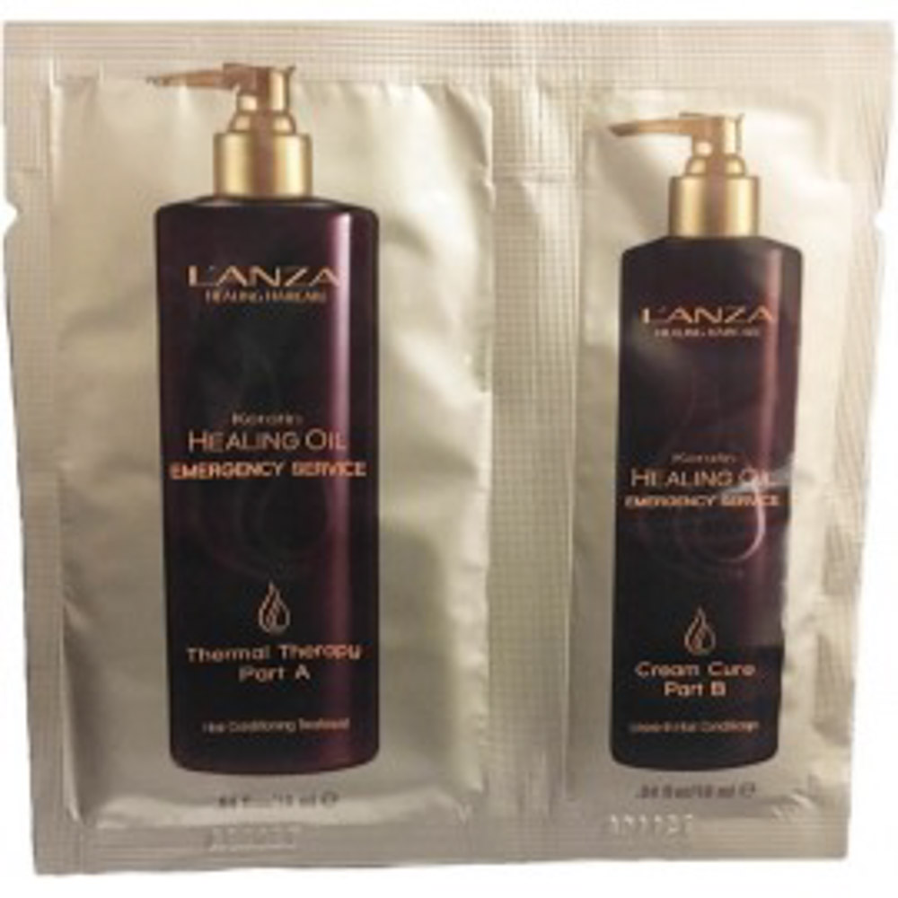 Набір для процедури відновлення волосся LʼANZA Keratin Healing Oil Emergency Service Backbar Kit, 16ml/10ml - 1