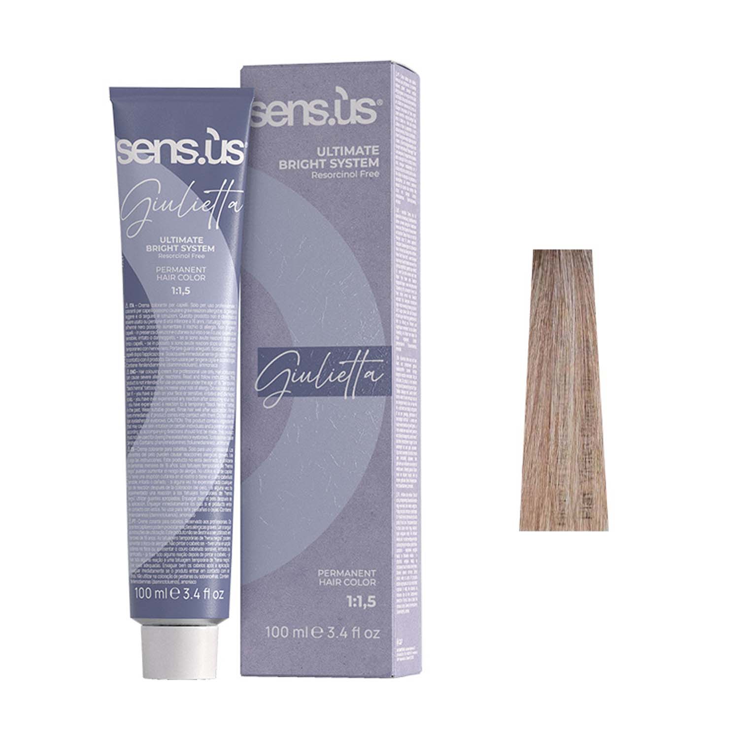 Крем-краска для волос Sens.ùs Giulietta 10.27 Platinum Violet Beige Blonde, 100 ml