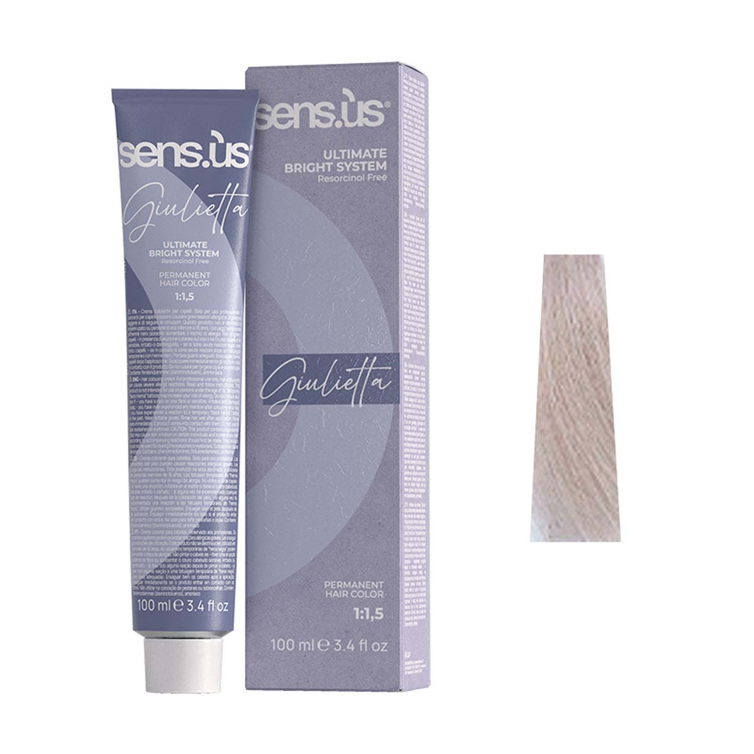 Крем-краска для волос Sens.ùs Giulietta 11.07 Ultra Platinum Violet Natural Blonde, 100 ml