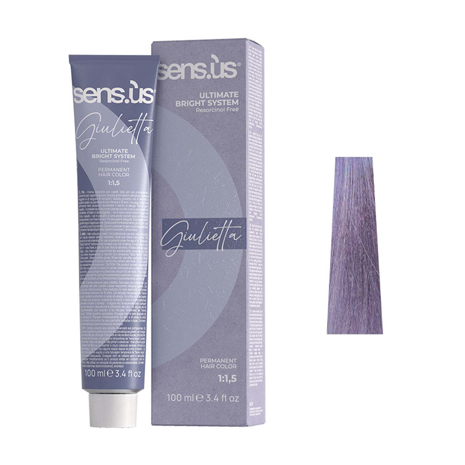 Крем-краска для волос Sens.ùs Giulietta 117 Superlightener Violet Ash, 100 ml