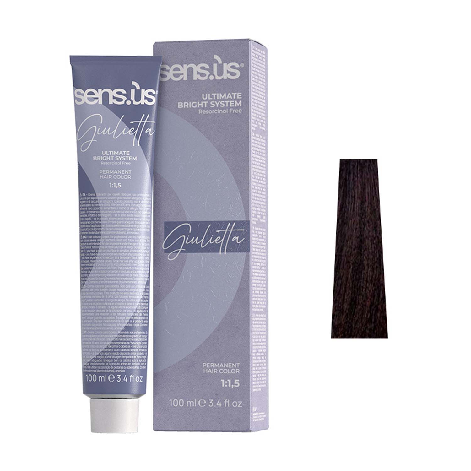 Крем-краска для волос Sens.ùs Giulietta 4.6 Mahogany Chestnut, 100 ml