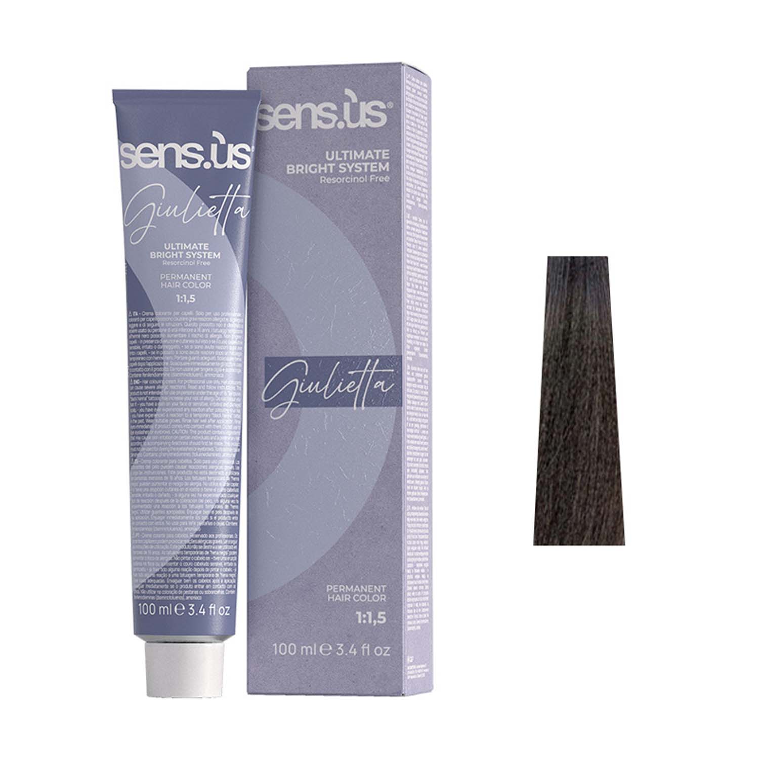 Крем-краска для волос Sens.ùs Giulietta 5.11 Light Intense Ash Chestnut, 100 ml
