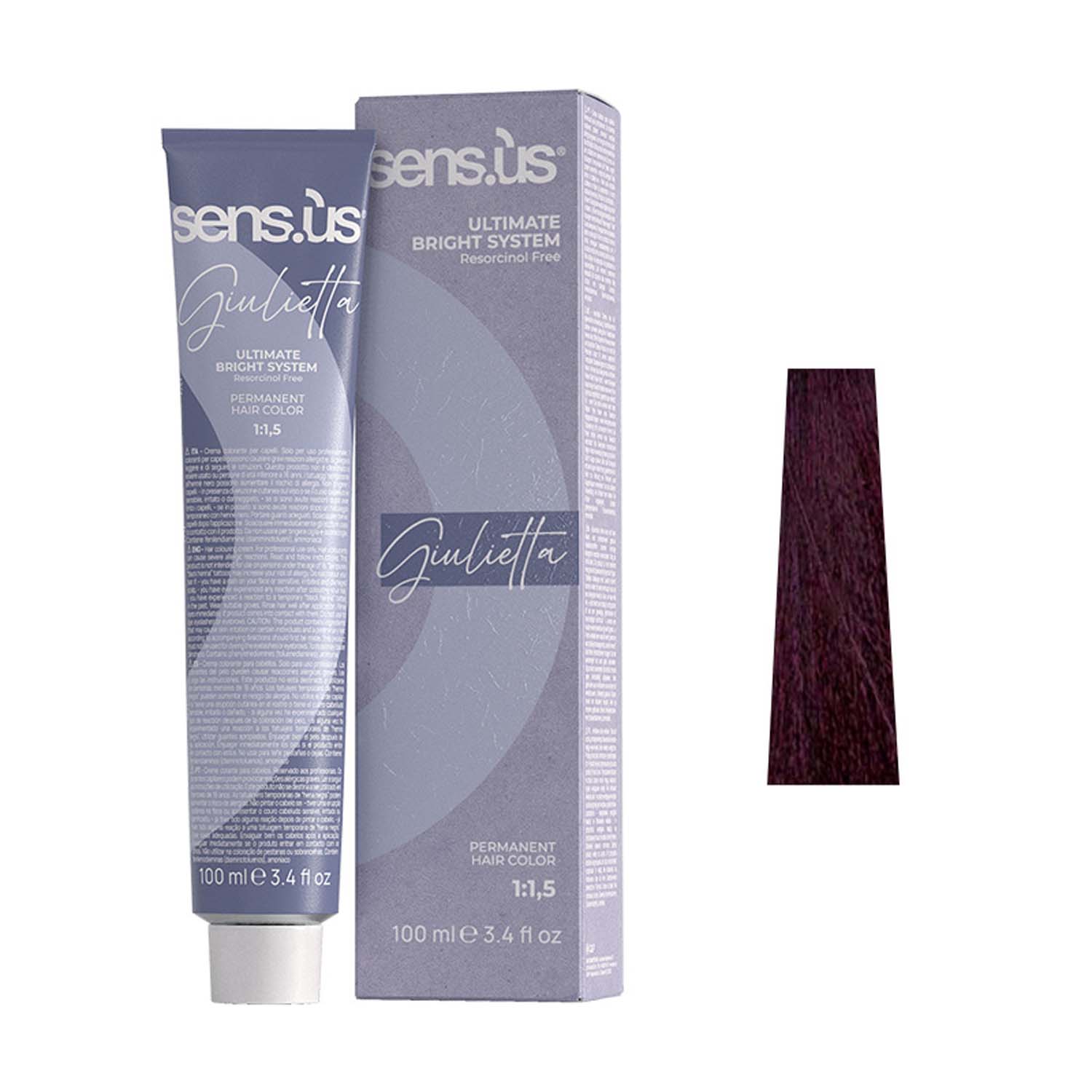Крем-краска для волос Sens.ùs Giulietta 5.7 Light Violet Chestnut, 100 ml