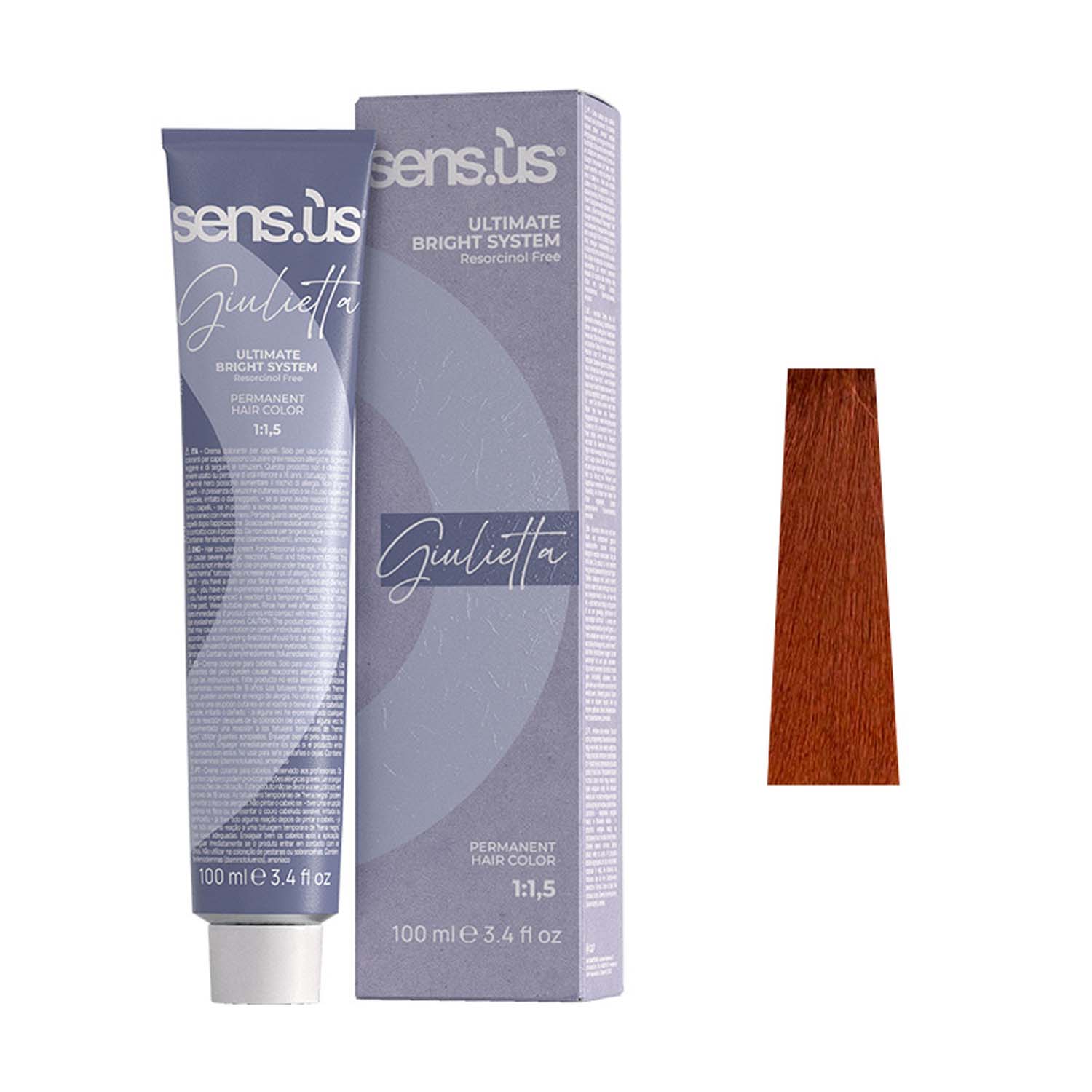 Крем-краска для волос Sens.ùs Giulietta 6.44 Dark Intense Copper Blonde, 100 ml
