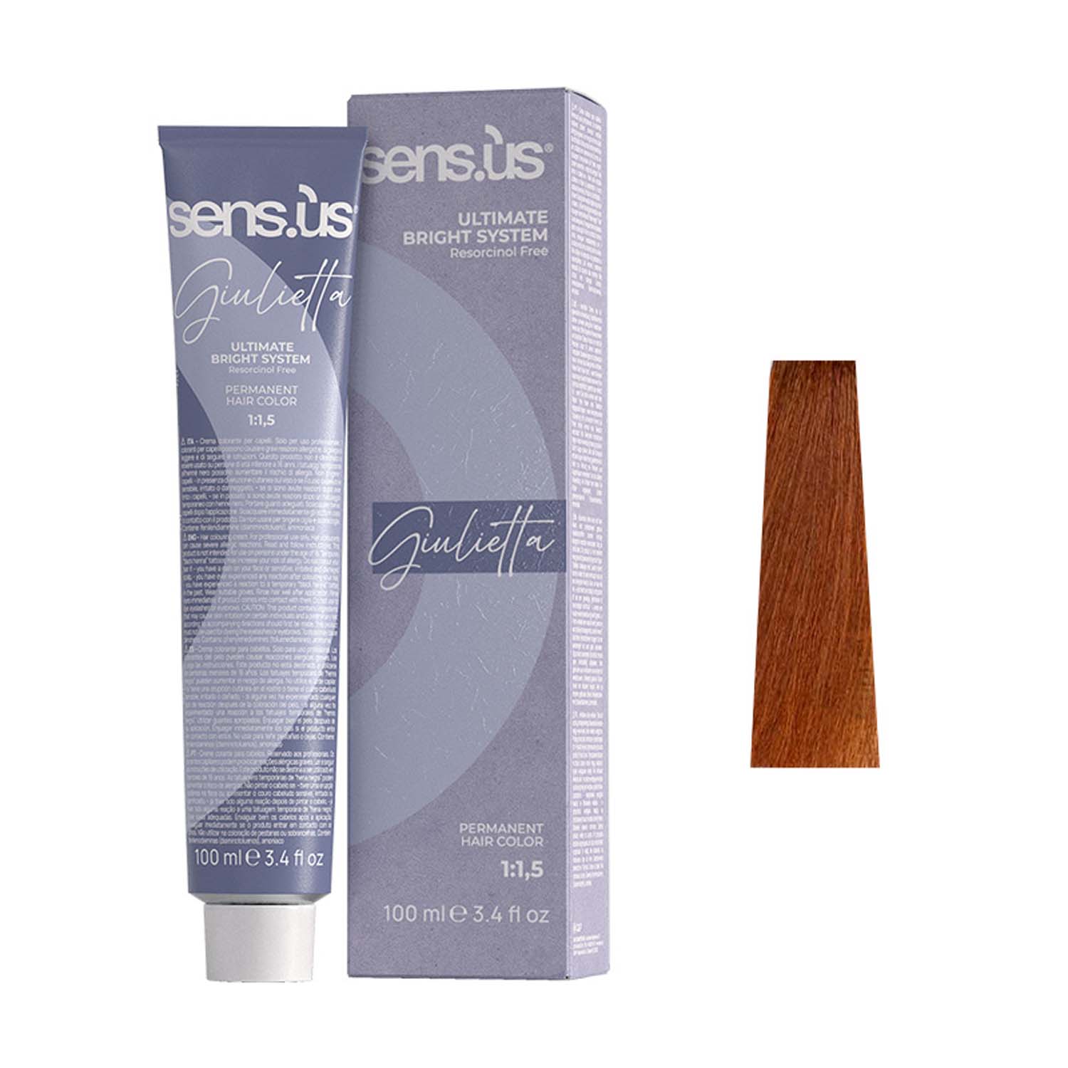 Крем-краска для волос Sens.ùs Giulietta 7.4 Copper Blonde, 100 ml