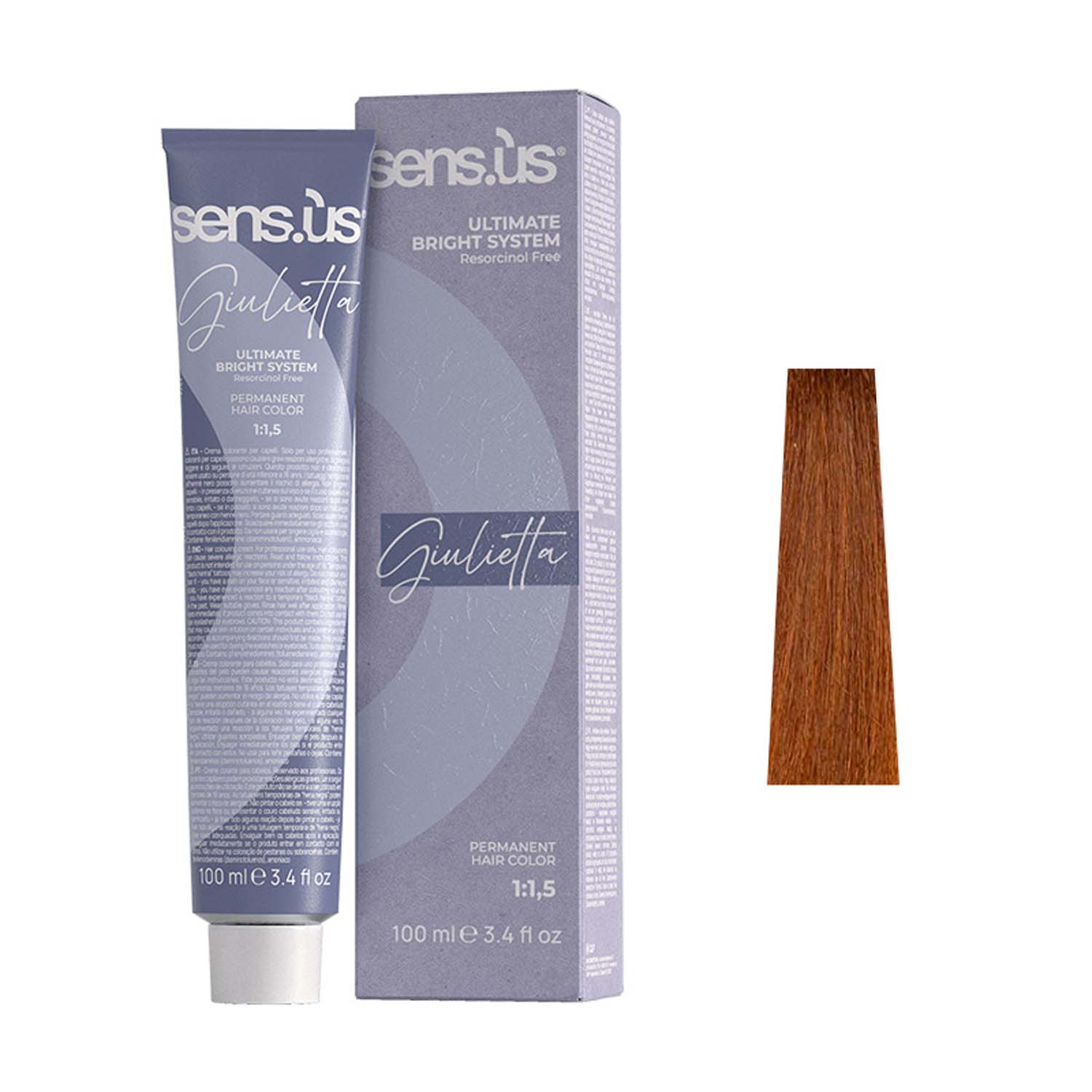 Крем-краска для волос Sens.ùs Giulietta 8.4 Light Copper Blonde, 100 ml