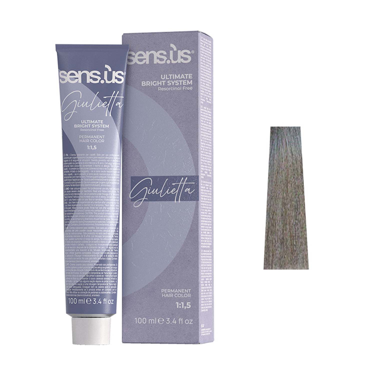 Крем-краска для волос Sens.ùs Giulietta 9.11 Very Light Intense Ash Blonde, 100 ml