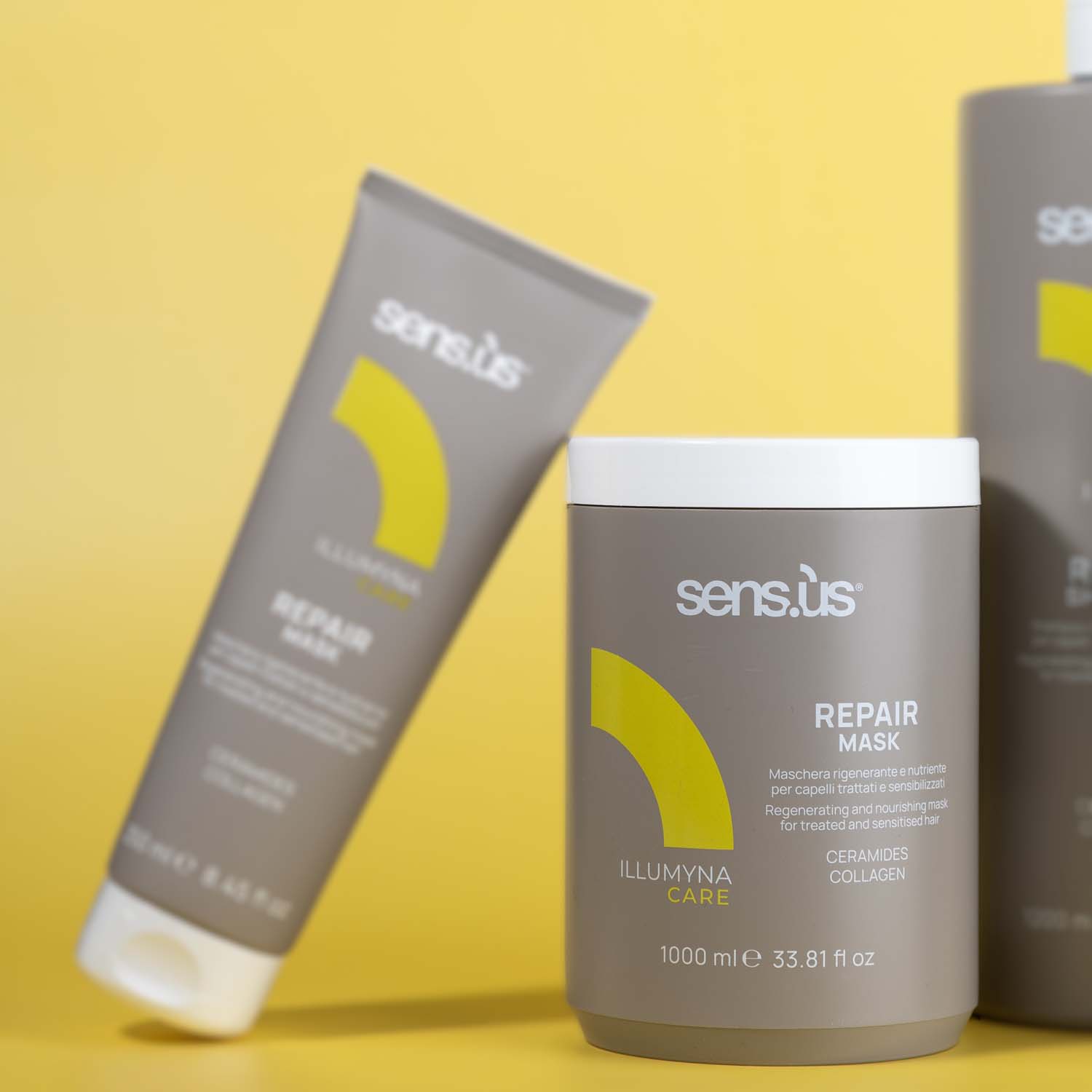 Відновлююча ліпідна маска для пошкодженого волосся Sens.ùs Illumyna Repair Mask, 1000 ml - 2