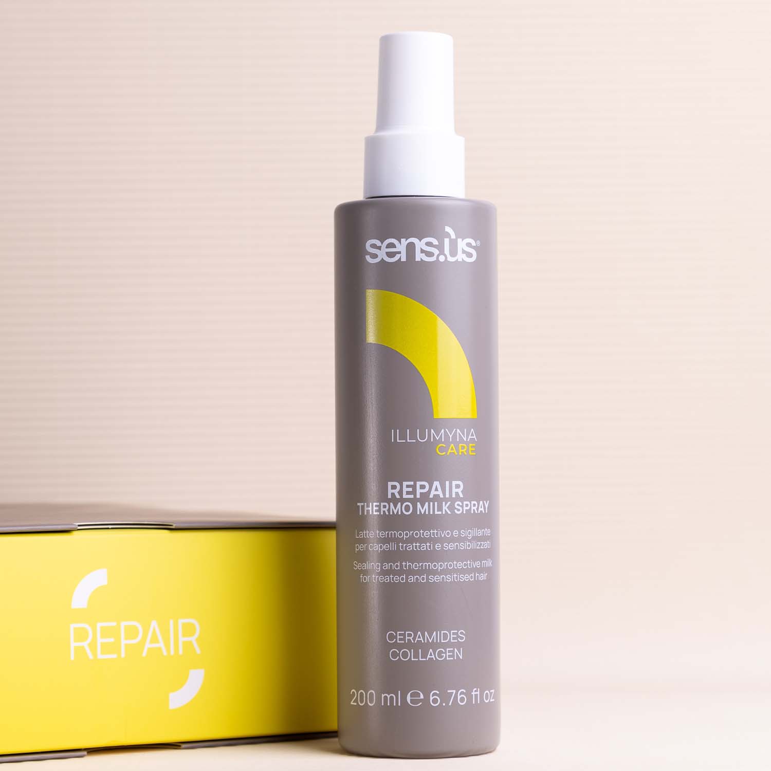 Відновлююче молочко-спрей для пошкодженого волосся Sens.ùs Illumyna Repair Thermo Milk Spray, 200 ml - 2