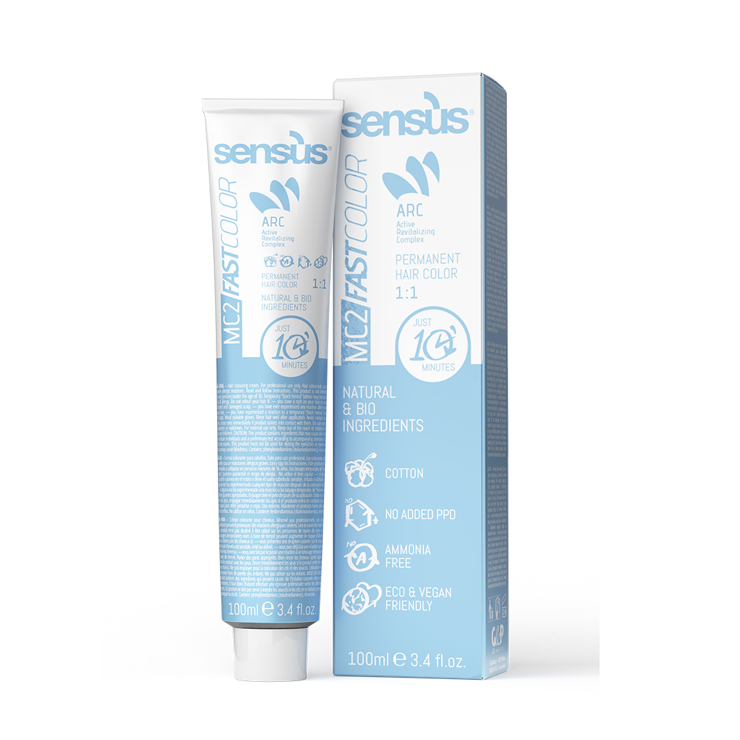 Фарба для волосся без аміаку швидкої дії MC2 Fast Color SENS.US  (Колір: 5.5 світлий червоно-коричневий) - 1