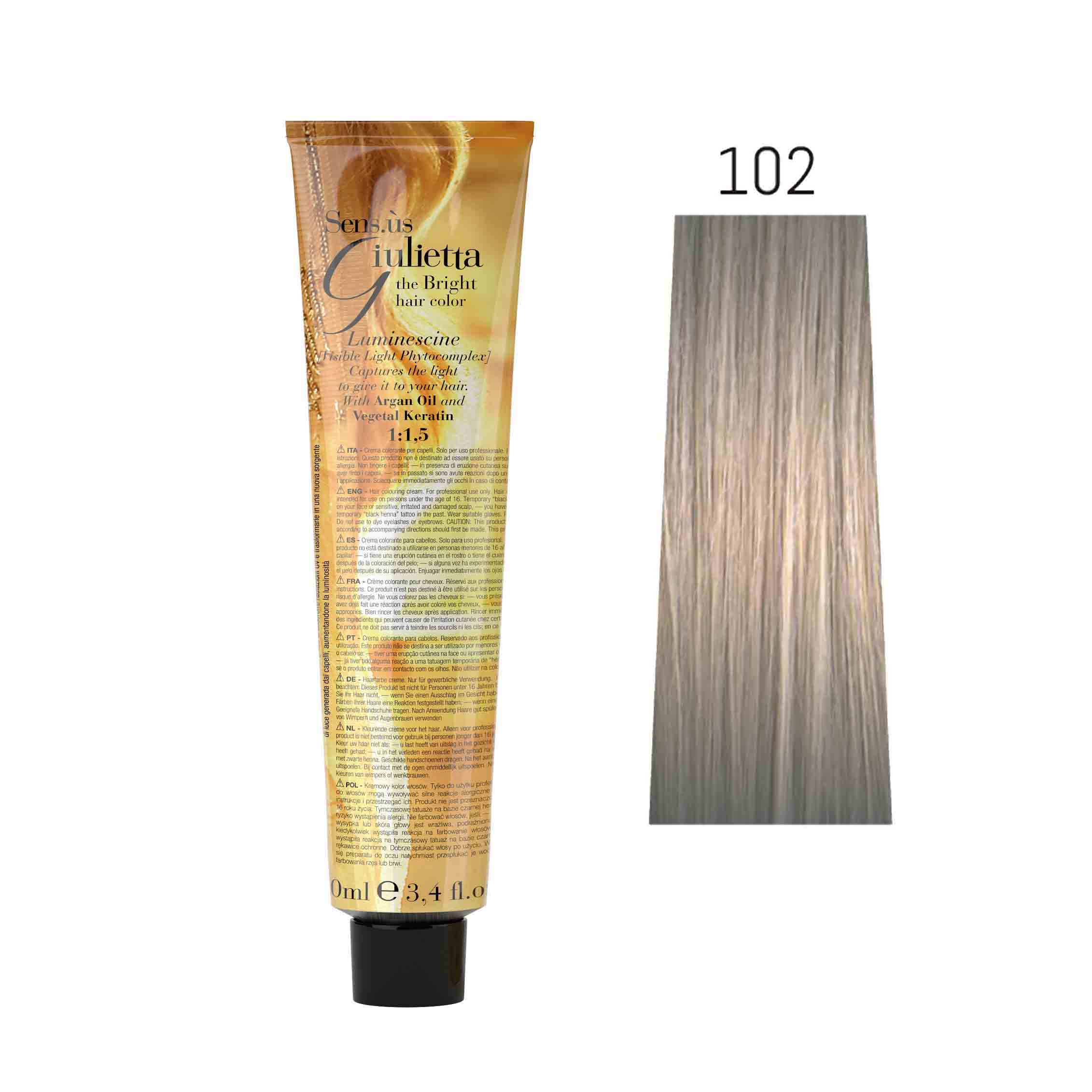 Крем-фарба для волосся SENS.ÙS Giulietta (Колір: 102 Ультрасвітлий Бежевий) - 1