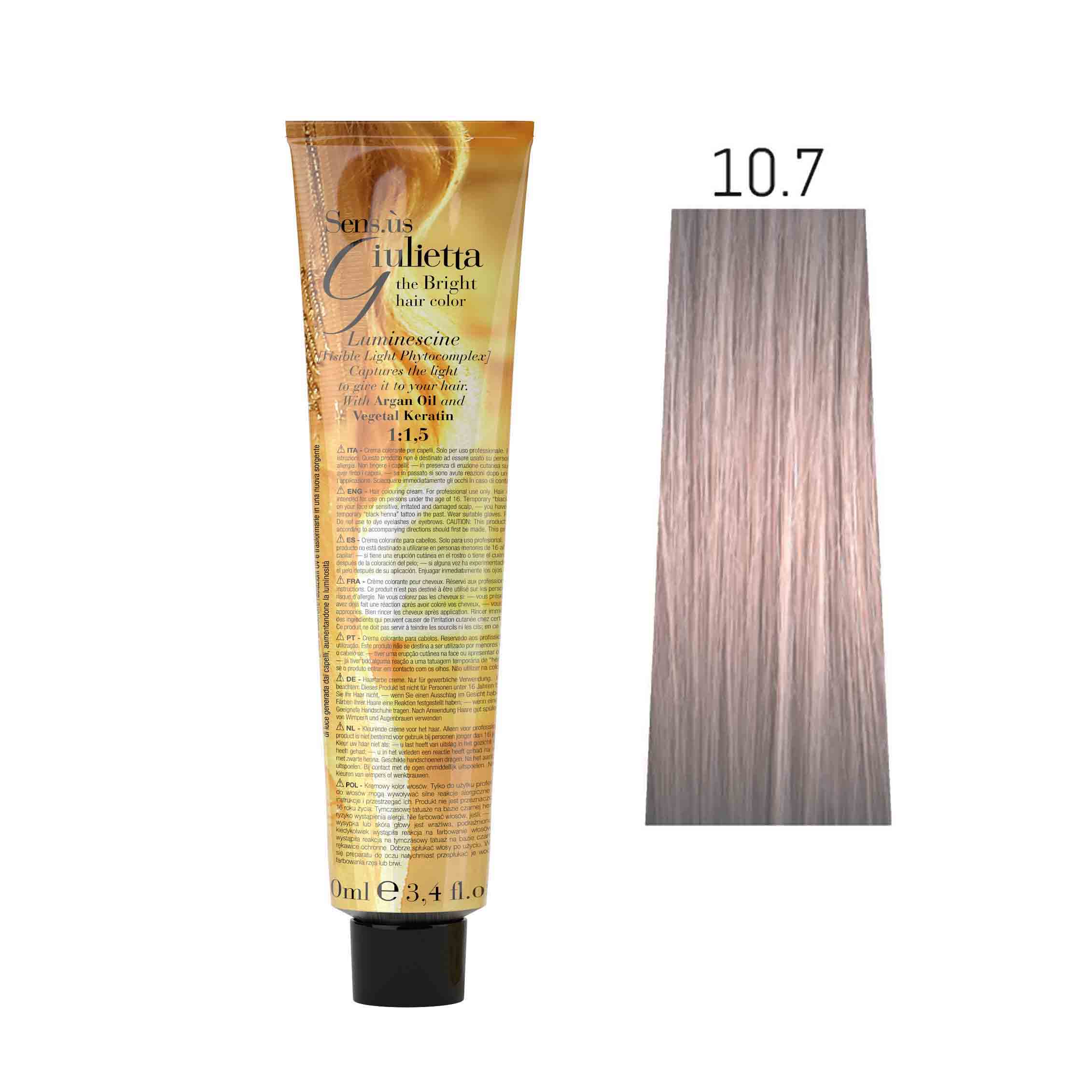 Крем-фарба для волосся SENS.ÙS Giulietta (Колір: 10.7 Світлий Блонд Бузковий) - 1