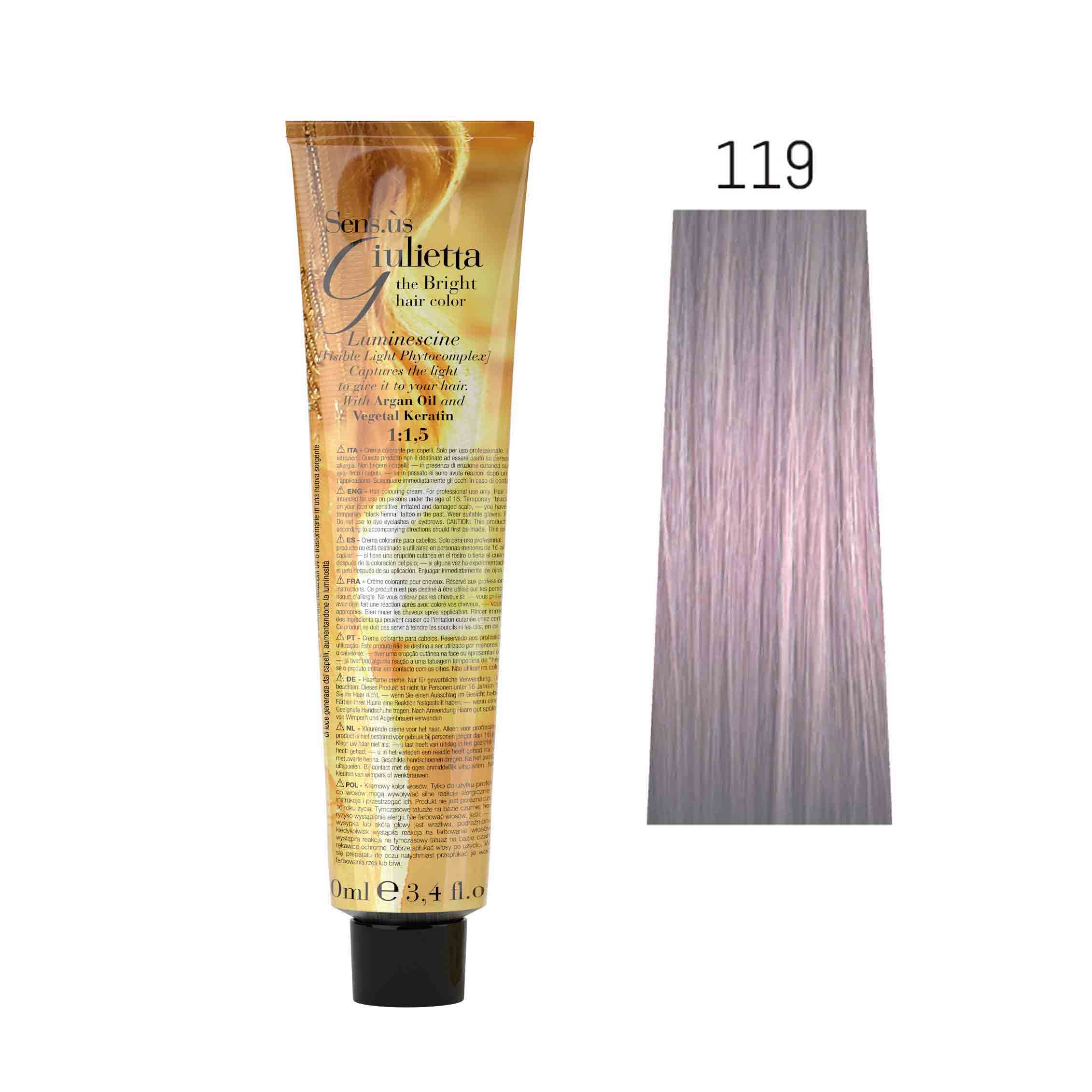 Крем-фарба для волосся SENS.ÙS Giulietta (Колір: 119 Платиновий Блонд) - 1