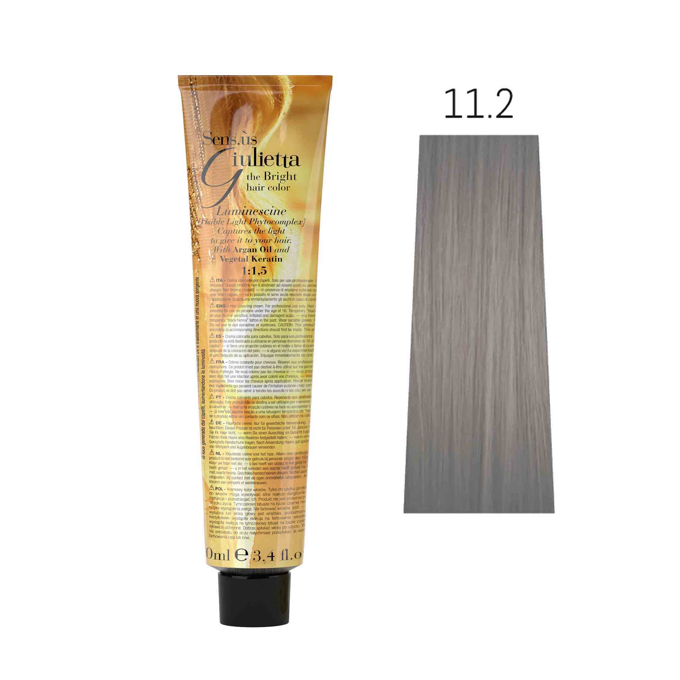 Крем-фарба для волосся SENS.ÙS Giulietta (Колір: 11.2 Дуже Світлий Блонд Бежевий) - 1
