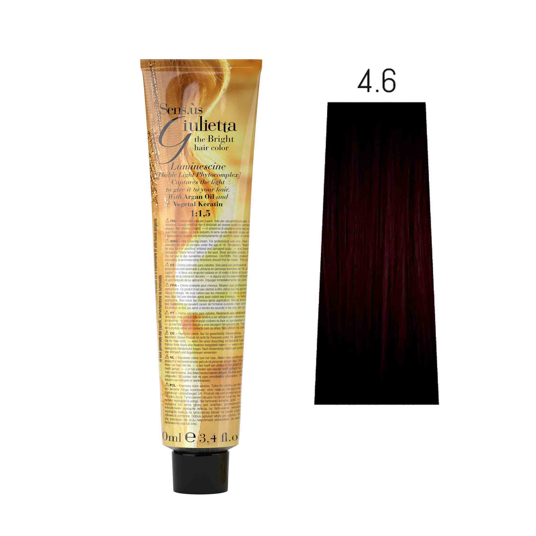 Крем-фарба для волосся SENS.ÙS Giulietta (Колір: 4.6 Червоний Каштан) - 1