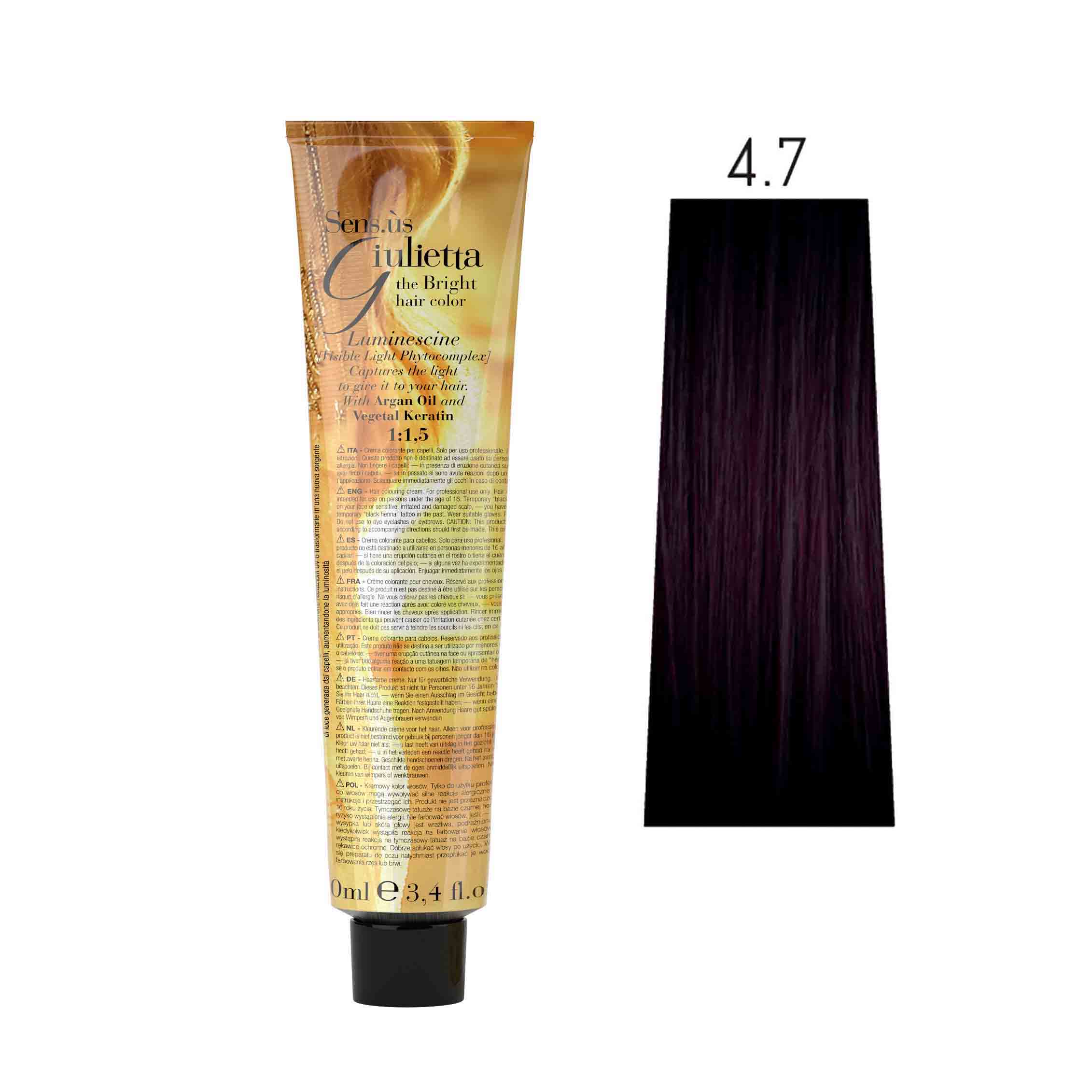 Крем-фарба для волосся SENS.ÙS Giulietta (Колір: 4.7 Коричнева Фіалка) - 1