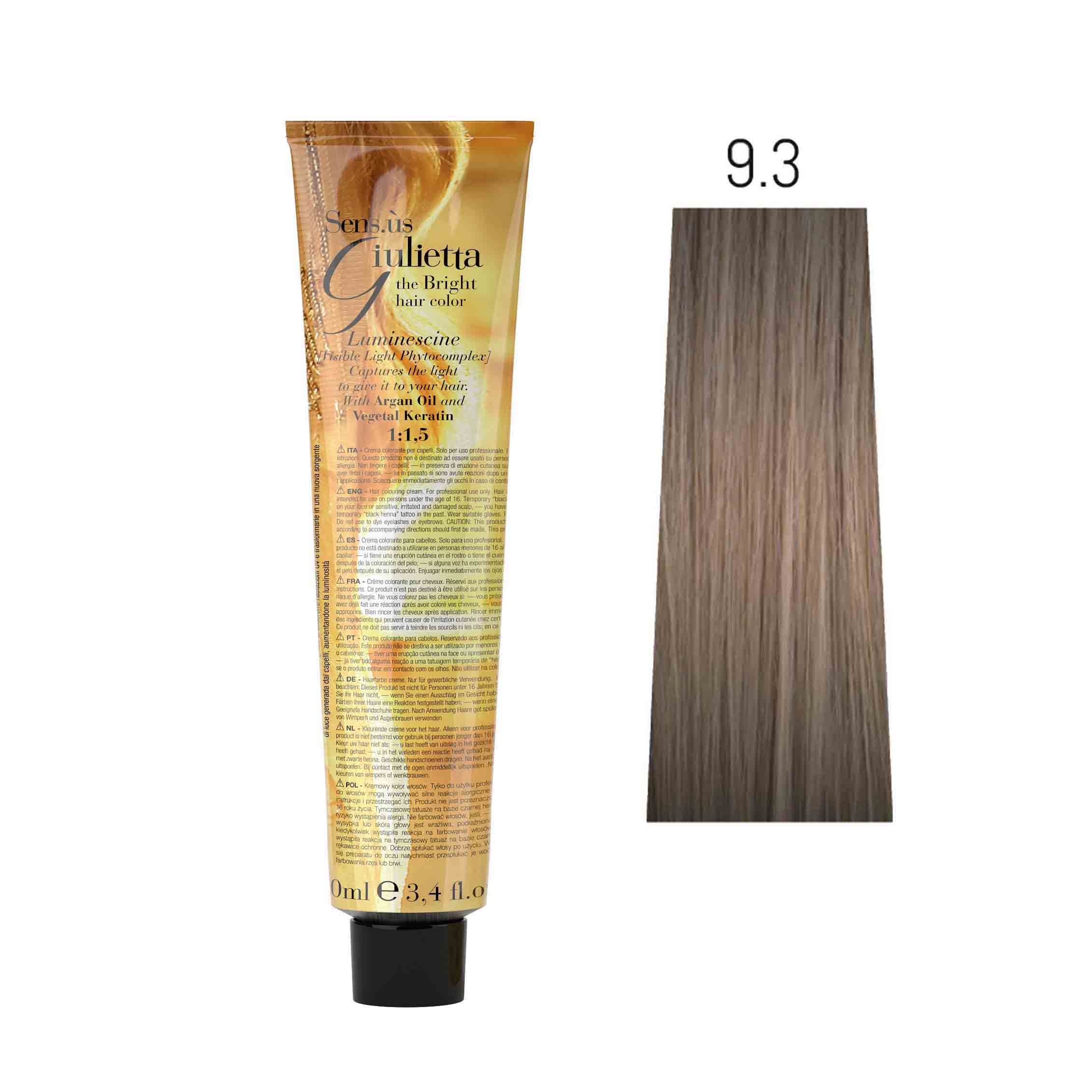 Крем-фарба для волосся SENS.ÙS Giulietta (Колір: 9.3 Блонд Золотий) - 1