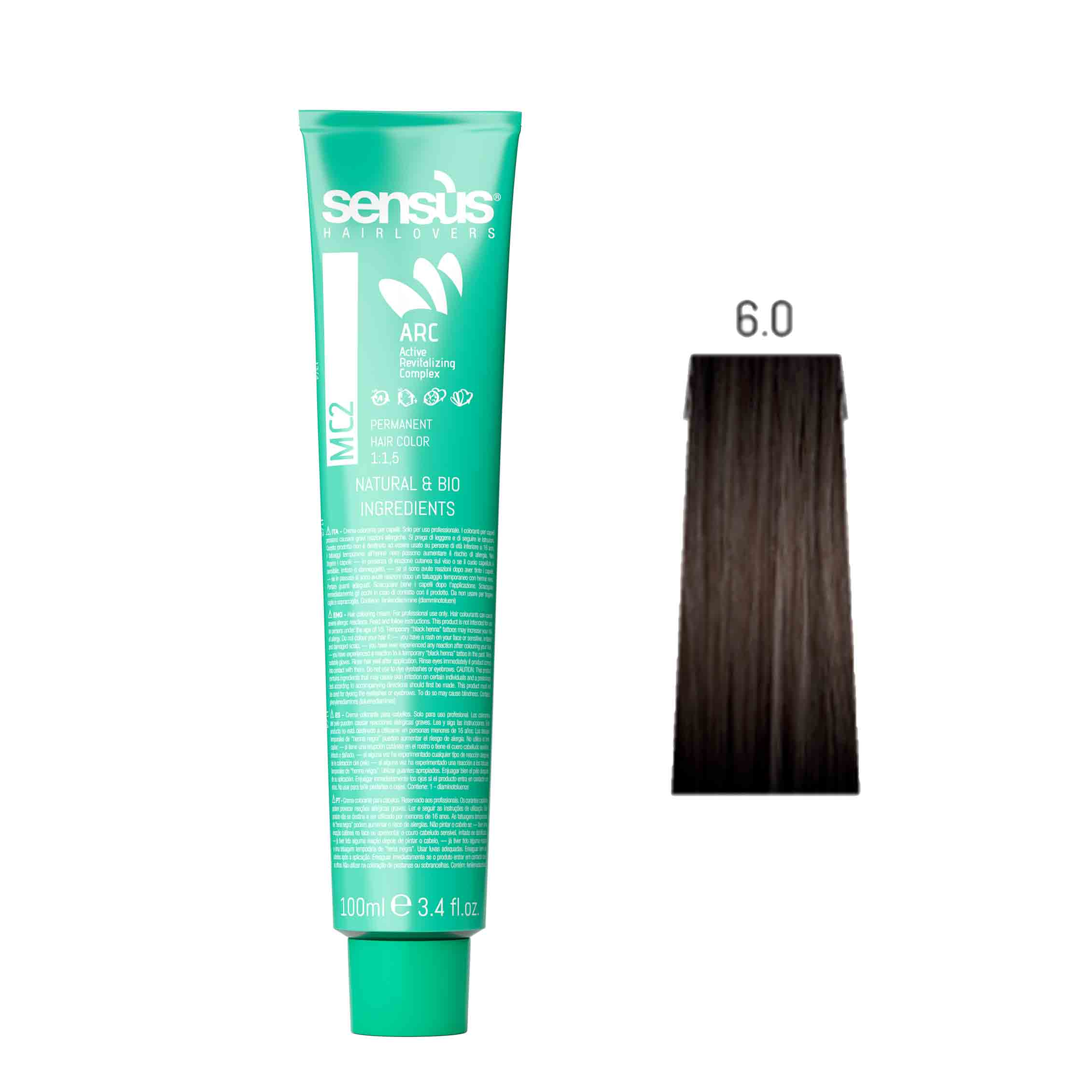 Крем-фарба для волосся SENS.ÙS MC2 (Колір: 6.0 Темно-Русявий) - 1