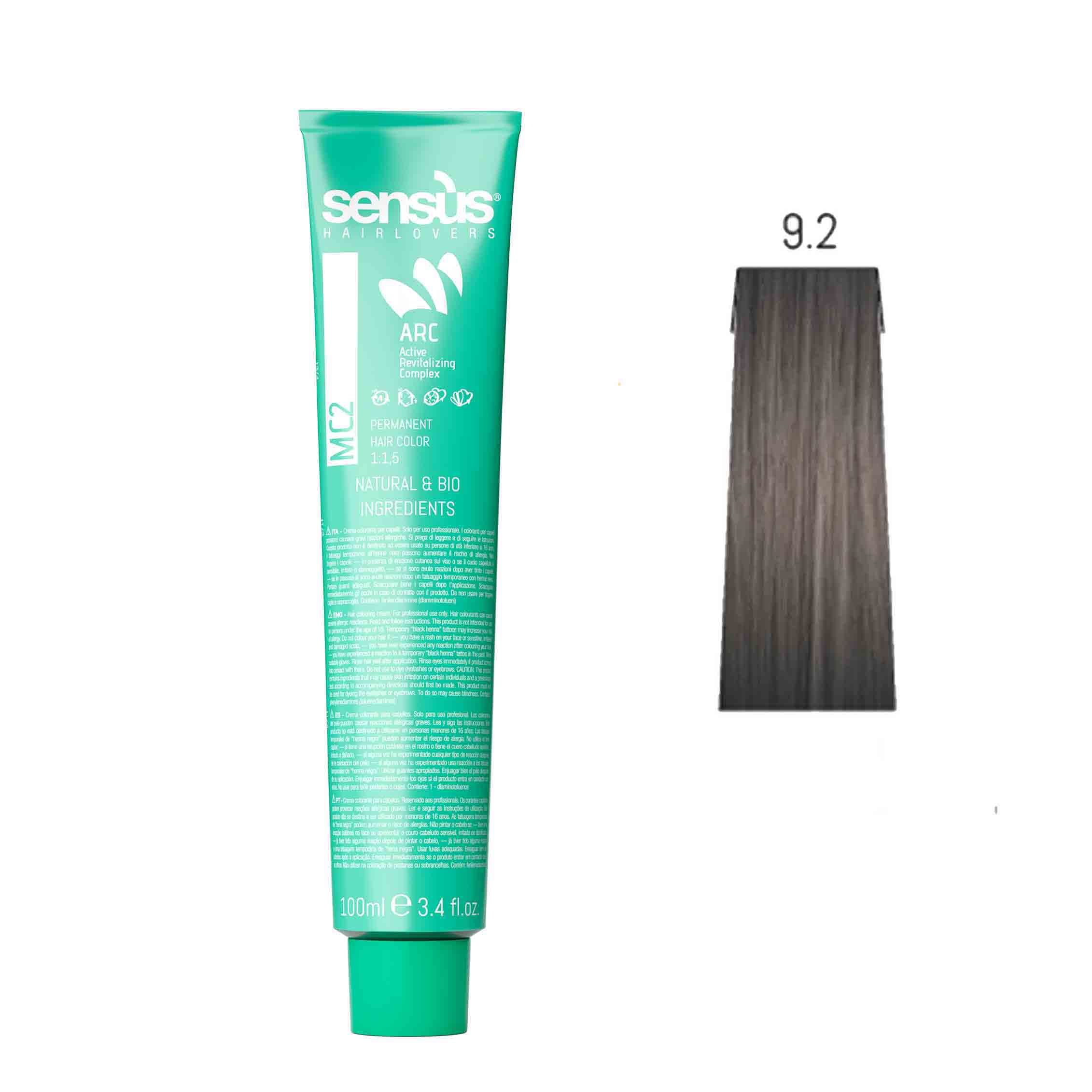 Крем-фарба для волосся SENS.ÙS MC2 (Колір: 9.2 Бежевий Блонд) - 1