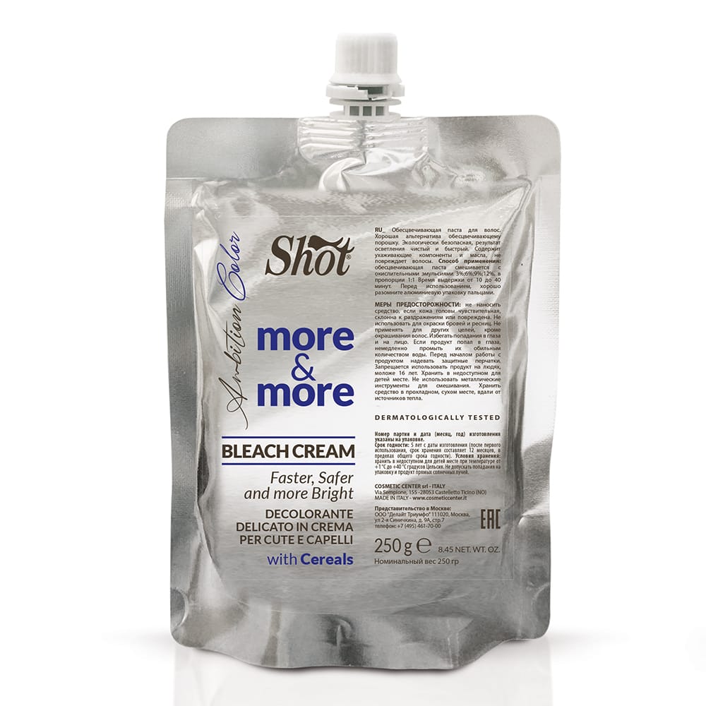 Знебарвлювальна паста крем SHOT Ambition Color Bleach Cream More & More - 1