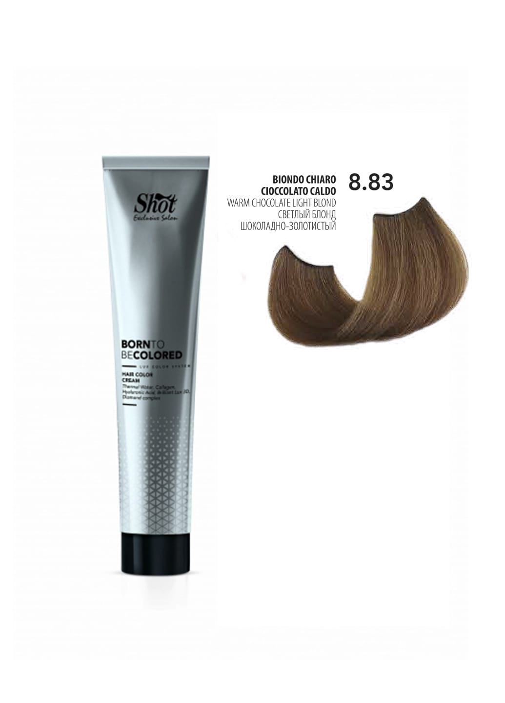 Крем-фарба для волосся SHOT Born To Be Colored Hair Color Cream (Колір: 8.83 Світлий блонд шоколадно-золотистий) - 1