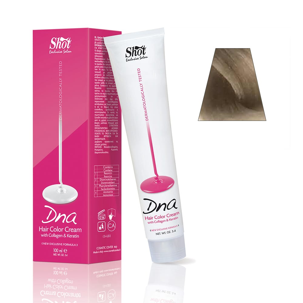 Крем-фарба для волосся з колагеном SHOT DNA Hair Color Crem (Колір: 11.13 Платиновий блонд бежевий екстра) - 1