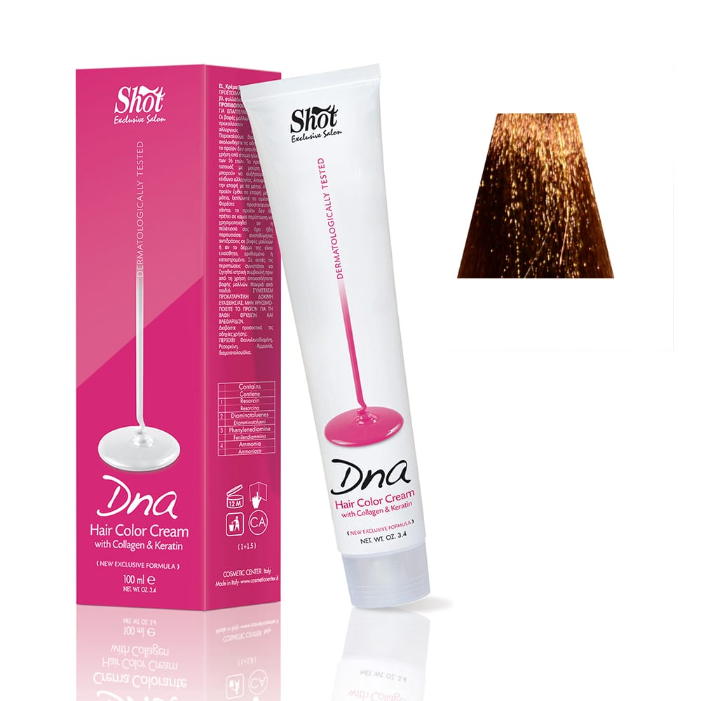 Крем-краска для волос с колагеном SHOT DNA Hair Color Crem (Цвет: 7.33 Золотисто-русый насыщенный)