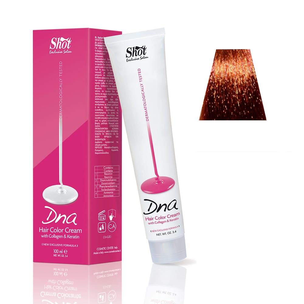 Крем-краска для волос с колагеном SHOT DNA Hair Color Crem (Цвет: 7.43 Русый медный золотистый)