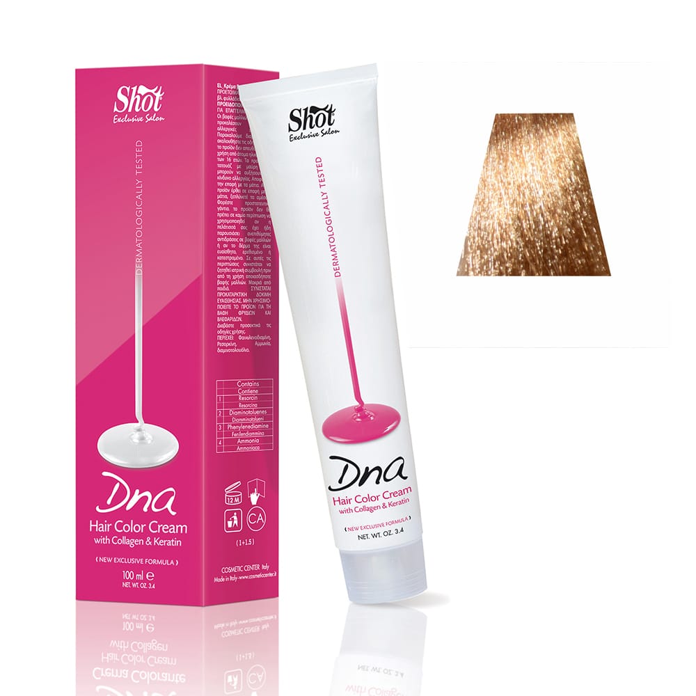 Крем-краска для волос с колагеном SHOT DNA Hair Color Crem (Цвет: 9.31 Песочный очень светлый блонд)