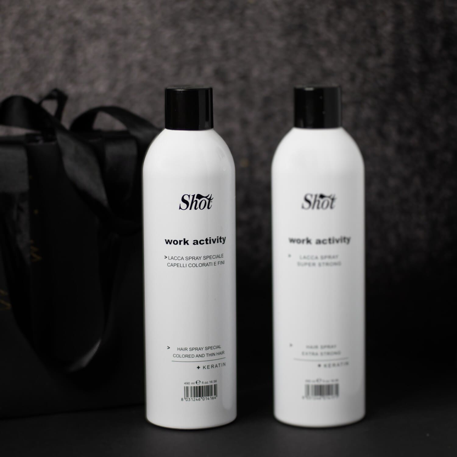 Лак-спрей для фарбованого та тонкого волосся з кератином SHOT Work Activity Hair Spray Special Colored and Thin Hair + Keratin, 490 мл - 2